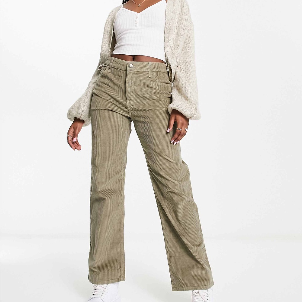 Hollister corduroy “Dad Jeans” in green Size 25 - Picture 4 of 5